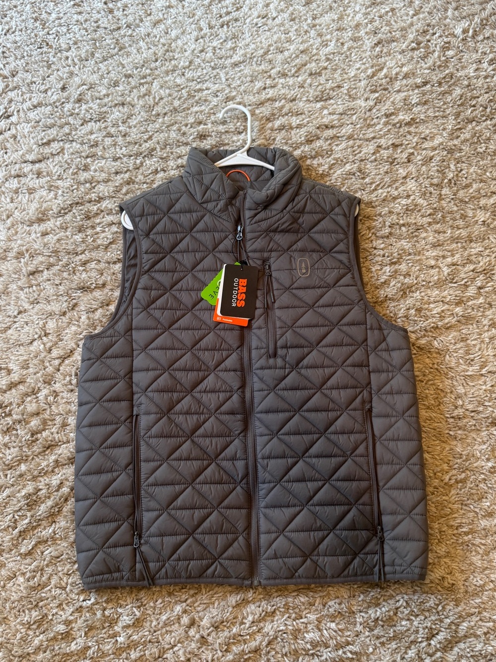 Men's new Puffer Vest - Bass Outdoor Charcoal Gray
